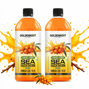 Goldenroot Himalayan Sea Buckthorn Juice | Rich in Omega 3, 6, 7 & 9 | 500ml | Immunity, Skin, Heart & Gut Health Support - BIONIK NUTRITION