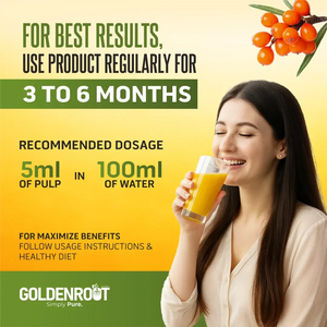 Goldenroot Himalayan Sea Buckthorn Juice | Rich in Omega 3, 6, 7 & 9 | 500ml | Immunity, Skin, Heart & Gut Health Support - BIONIK NUTRITION