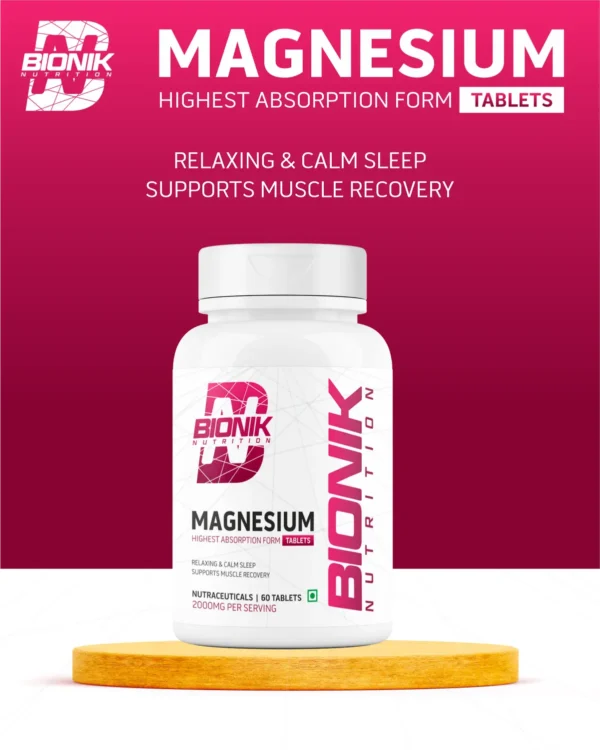 BIONIK Magnesium Tablets | 2000mg High Absorption Magnesium Glycinate | 60 Tablets | Sleep, Muscle Recovery & Stress Support - Image 6