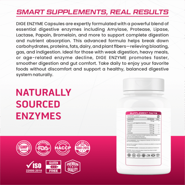 Bionik Nutrition Dige Enzyme | Advanced Digestive Enzyme Supplement for Nutrient Absorption | 60 Tablets - Image 6