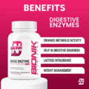 Bionik Nutrition Dige Enzyme | Advanced Digestive Enzyme Supplement for Nutrient Absorption | 60 Tablets