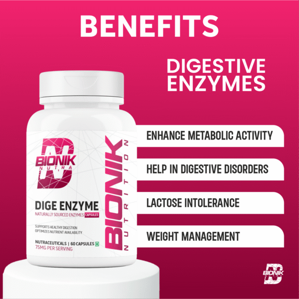 Bionik Nutrition Dige Enzyme | Advanced Digestive Enzyme Supplement for Nutrient Absorption | 60 Tablets - Image 8