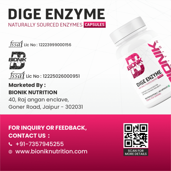 Bionik Nutrition Dige Enzyme | Advanced Digestive Enzyme Supplement for Nutrient Absorption | 60 Tablets - Image 9