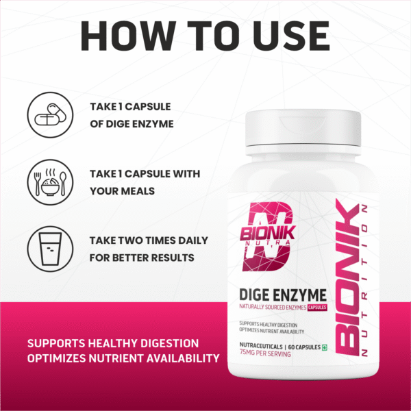 Bionik Nutrition Dige Enzyme | Advanced Digestive Enzyme Supplement for Nutrient Absorption | 60 Tablets - Image 11