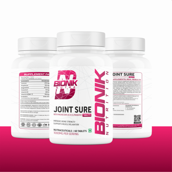 BiBonik Nutrition Joint Sure | Bone & Joint Support Supplement with Calcium, D3, K2 & Probiotics | 60 Tablets - Image 2