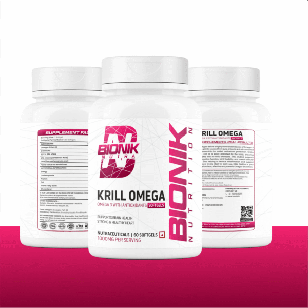 Bionik Nutrition Krill Omega | Antarctic Krill Oil with Astaxanthin | EPA & DHA for Heart, Brain & Joint Support | 60 Softgels - Image 2