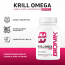 Bionik Nutrition Krill Omega | Antarctic Krill Oil with Astaxanthin | EPA & DHA for Heart, Brain & Joint Support | 60 Softgels