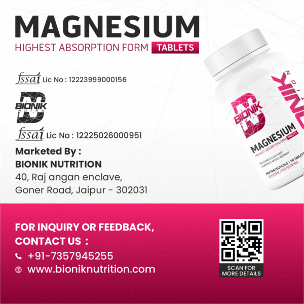 BIONIK Magnesium Tablets | 2000mg High Absorption Magnesium Glycinate | 60 Tablets | Sleep, Muscle Recovery & Stress Support - Image 11
