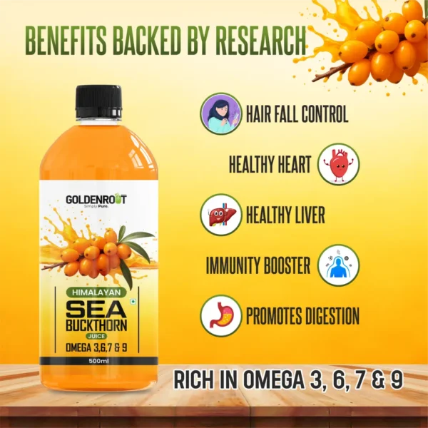 BIONIK Himalayan Sea Buckthorn Juice | Rich in Omega 3, 6, 7 & 9 | 500ml | Immunity, Skin, Heart & Gut Health Support - Image 4