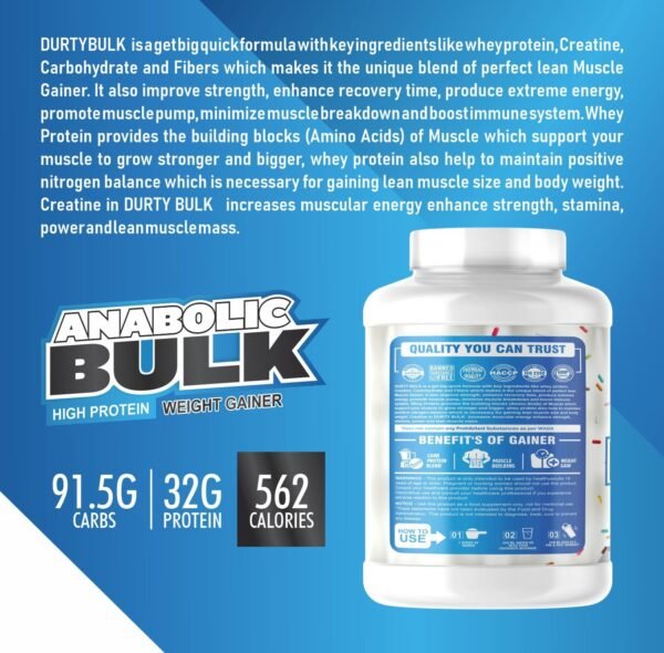 Anabolic Bulk Weight Gainer | High Protein | Creatine | Ashwagandha - Image 2