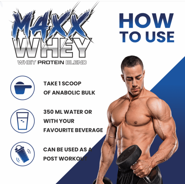 MAXX Whey Protein Blend | Best Whey Protein Powder with Creatine & BCAA | Grass-Fed Premium Whey for Lean Muscle Gain, Weight Gain & Recovery - Image 6