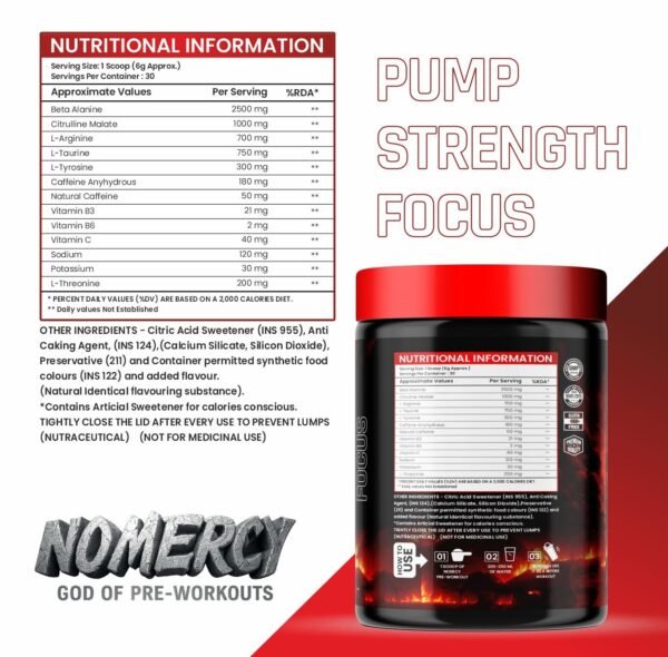 The Formulator NOMERCY Pre-Workout | High-Stim Formula for Energy, Pump & Focus | Beta Alanine & Citrulline - Image 3