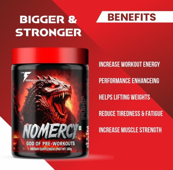 The Formulator NOMERCY Pre-Workout | High-Stim Formula for Energy, Pump & Focus | Beta Alanine & Citrulline - Image 6